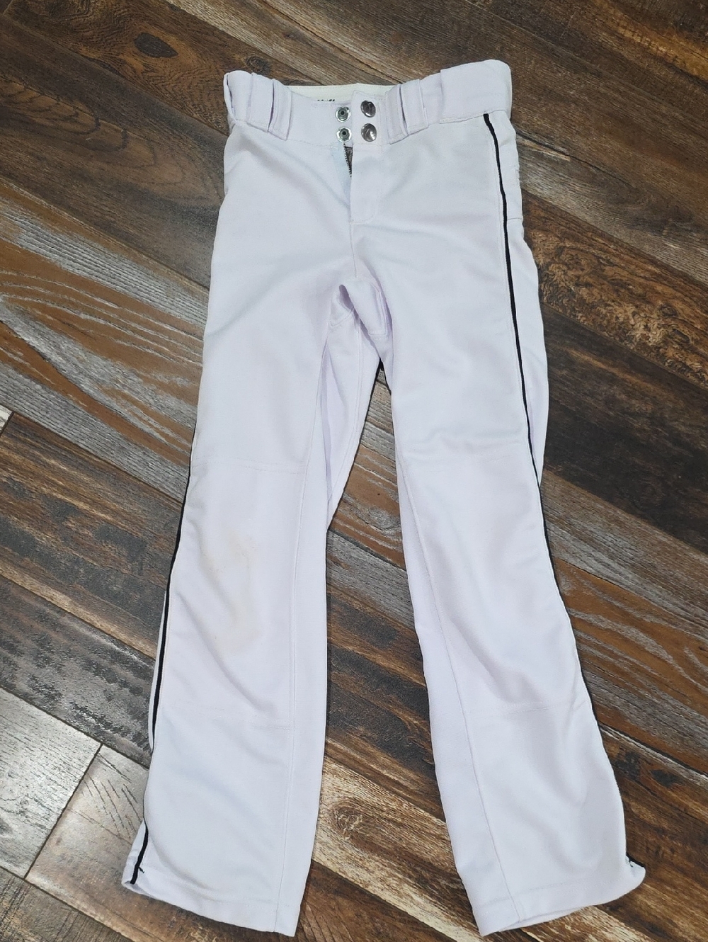 DeMarini Youth White Baseball Pants with Black Side Stripe